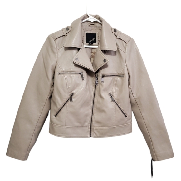 Nwt Collectionb New York, Moto Jacket, Color Mink, Size M - Picture 1 of 12